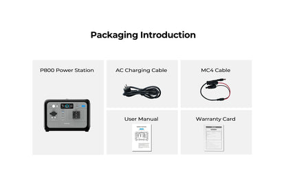 OUKITEL P800E Portable Power Station 800W 512Wh LiFePO4 Battery Solar Generator, Home Backup&Outdoor Camping Mobile Power Supply
