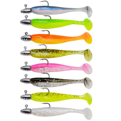 3.2g 6.2cm T-tail Soft Fishing Bait Matched With Head Hooks Artificial Wobblers Swimbait Fishing Tackles For Bass Pike Pesca