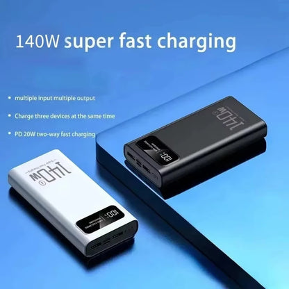 Lenovo 140W Power Bank 200000mAh Large Capacity Super Fast Charging Digital Display For iPhone Samsung Emergency Power Battery
