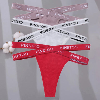 3-pack stringtrosor med korsade sidoband i bomull, M–XL