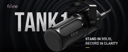 FIFINE XLR Dynamic Microphone for Recording,All Metal Podcast Mic for Streaming,Compatible with Mixer/Audio Interface-TANK1