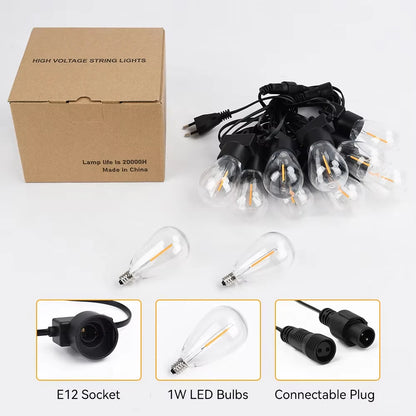 Arbrac ST38 LED-ljusslinga Utomhus IP44 – Varmvit 2200K Krossäker Fjärrkontroll Dimmer 15/18/20/30m Trädgård Bröllop Jul CE RoHS