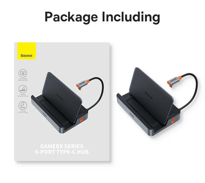 Baseus GamerX 6-port USB-C-docka – HDMI 4K 60 Hz och RJ45