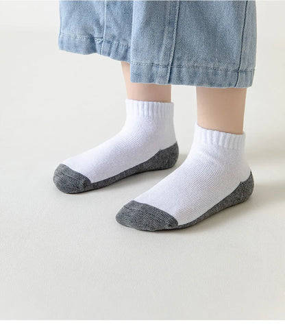 5 Pairs/Lot 2023 New Summer Children Socks Cotton Kids Fashion Black White Gray For 1-12 Years Teen Student Baby Girl Boy Socks