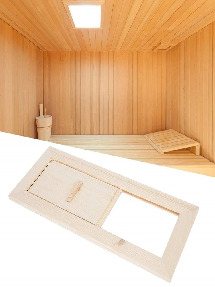 Sauna Air Vent Wooden Adjustable Sauna Room Equipment Ventilation Panel Blinds Grille Sauna Air Vent for Steam Room