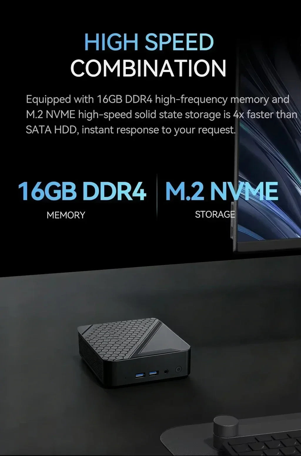Intel i9 10980HK Mini PC New Portable High-Performance USB 3.0 16GB RAM DDR4 Wi-Fi6 high-frequency memory