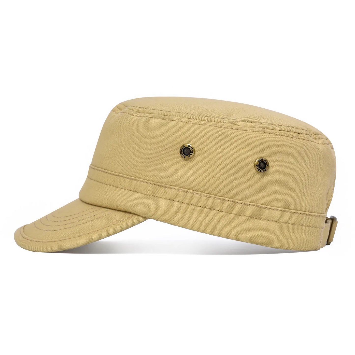 BOTVELA Men Women Cotton Twill Army Cap Adjustable Military Hat Vintage Flat Top Cap