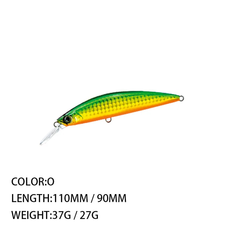 Freshwater Bait Mino 90MM110MM Ultra-long Cast Utra-long Bait Sinking Weight 27g37g Perch Bait Trolling Bait Fishing Tackle