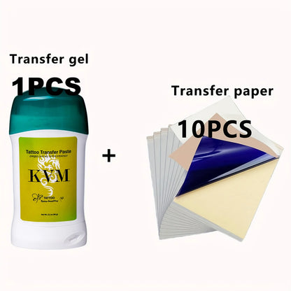 KVM Tattoo Transfer Stick Paste + 4 Layer Thermal Tattoo Transfer Paper Set Clear Long Lasting Tattoo Stencil Kit For Tattoo