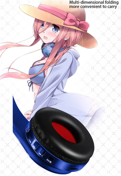 Anime Headset Miku Nakano Sanjiu Cosplay Stereo Wireless Headphone V5.0 Bluetooth Headset for PC Mobile