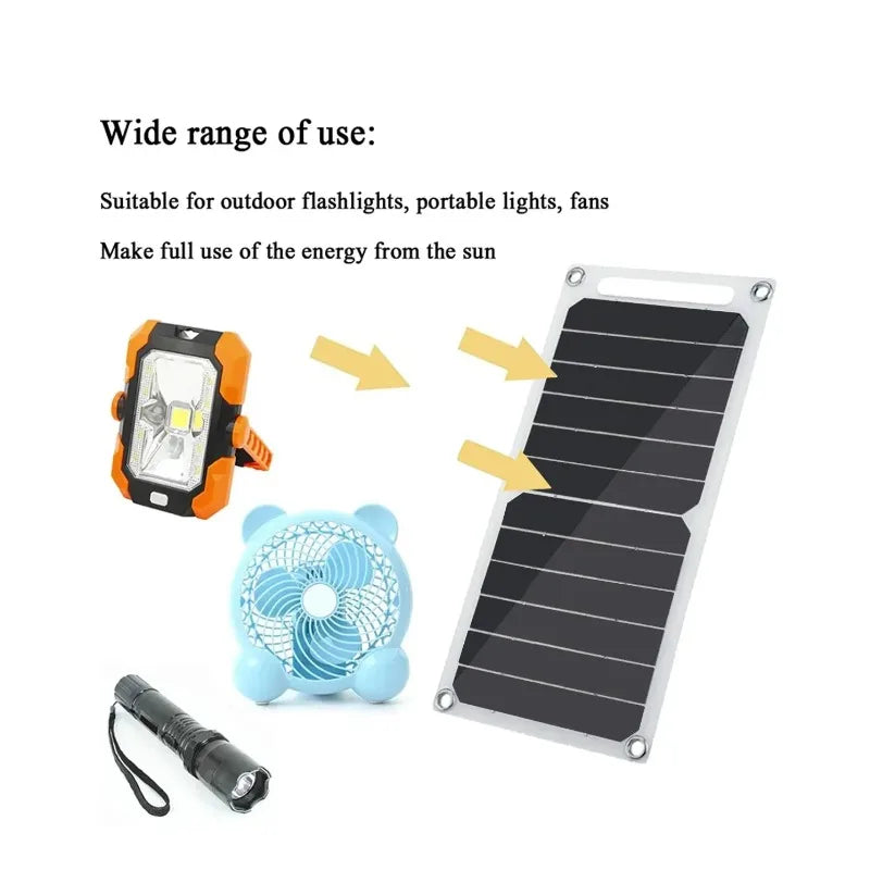 Portable 30W Waterproof Solar Charging Panel USB Type C For Camping Hiking Phone Power Bank Power Supply