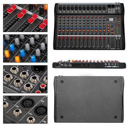 Depusheng DX-seriens ljudmixer med Bluetooth, USB och 3-bands EQ