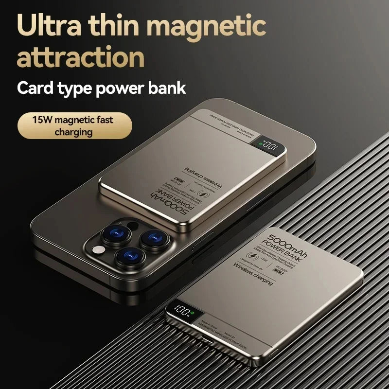 Lenovo 500000mAh Magnetic Power Bank Super Fast Charging for Magsafe Wireless External Battery Powerbank for iPhone Samsung
