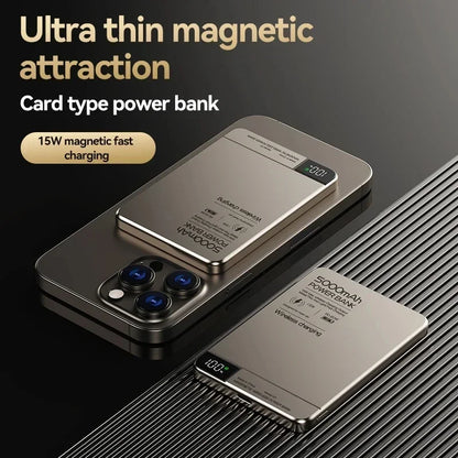 Lenovo 500000mAh Magnetic Power Bank Super Fast Charging for Magsafe Wireless External Battery Powerbank for iPhone Samsung