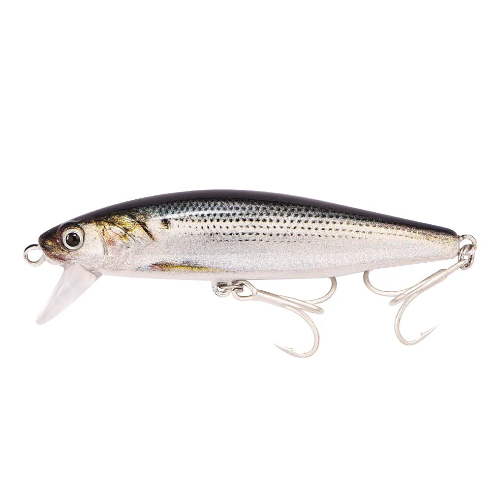 B&U Sinking Sea Fishing Minnow Lure  Long Cast Hard Bait with Sharp Treble Hooks, Saltwater Lures for Sea Bass Pike