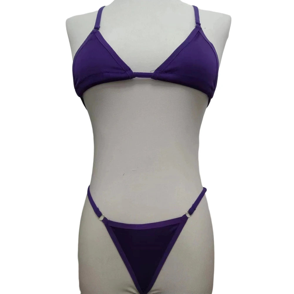 2Pcs/Set Women Bikinis Beachwear Lacing Up Bra And Thong Suits Brazilian Swimwear Female Swimming Swimsuit