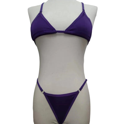 2Pcs/Set Women Bikinis Beachwear Lacing Up Bra And Thong Suits Brazilian Swimwear Female Swimming Swimsuit