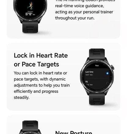 Honor Watch 6 new Smartwatch 1.46" AMOLED Up to 35 days battery life Over 120 training and health modes 5ATM waterproof, IP69 protection, Bluetooth 5.4