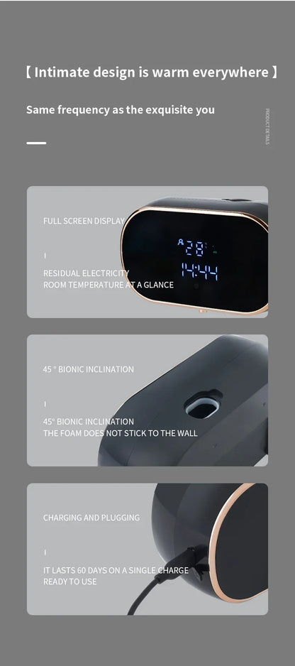 Automatic Foam Soap Dispensers for Bathroom Smart Washing Hand Machine with USB Charging Two Colors with ABS Material