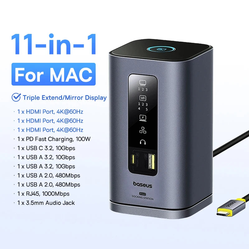 Baseus Spacemate RD1 Pro USB-C-docka – 11/12/15-i-1