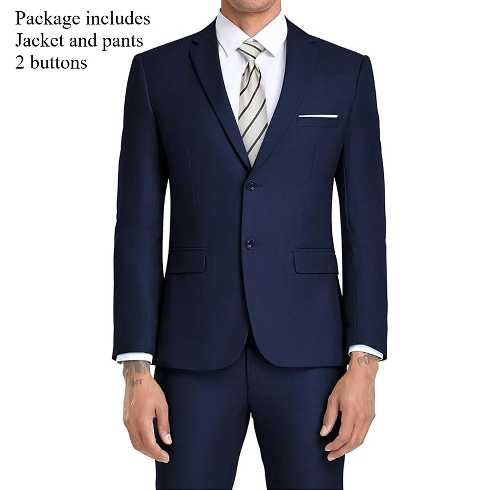 Men Suits Sets High Quality For Wedding Elegant 2 Pieces Jackets Pants Stretch Blazers Tailored Formal Full 2025 Costume