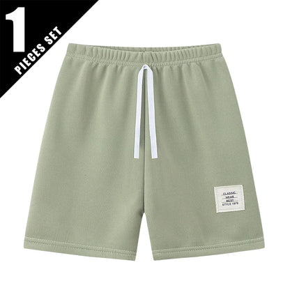 1/3/6 Pcs Children's Solid Color Drawstring Strap Shorts Boy Casual Fashion Pants Girl Joker Comfortable Elastic Waist Pants