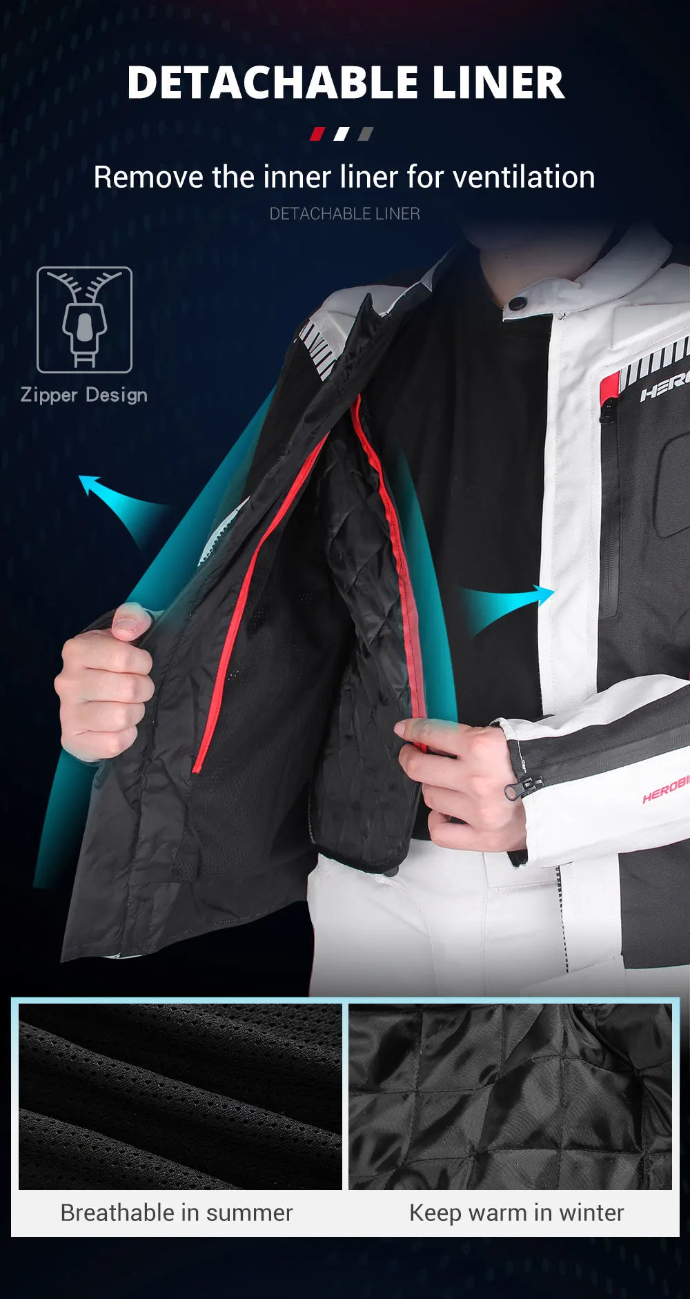 Men's Motorcycle Jacket Anti-fall Wear-resistant Motorbike Jacket With 5pcs Protector Motocross Racing Clothing Protection