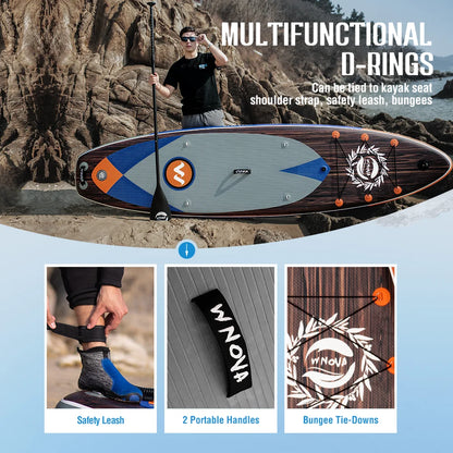 WNOVA W025 Uppblåsbar SUP-bräda – 350×86×15 cm, Ultralätt 10 kg, Halkfri