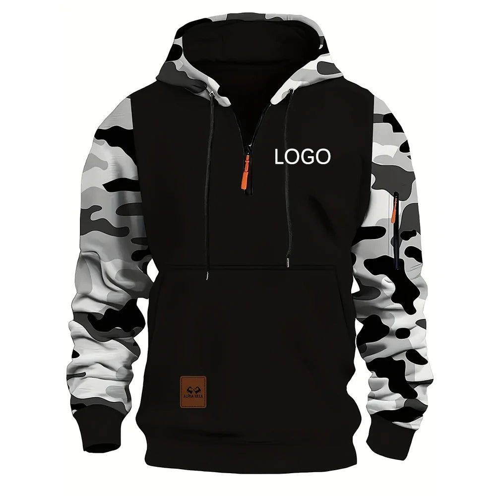 Hoodie Eget Tryck & Brodyr – Kamouflage Dragkedja | Reklamkläder & Profilprodukter
