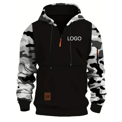 Hoodie Eget Tryck & Brodyr – Kamouflage Dragkedja | Reklamkläder & Profilprodukter