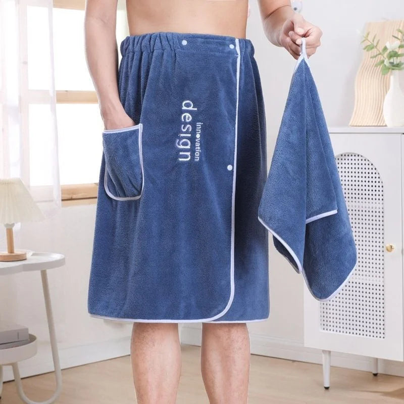 Towel Men's Quick Dry Bath Towel Wrap with Secure Buckle Pocket for Gym Spa Sauna for Shower Grooming Towel for Men Men Bath