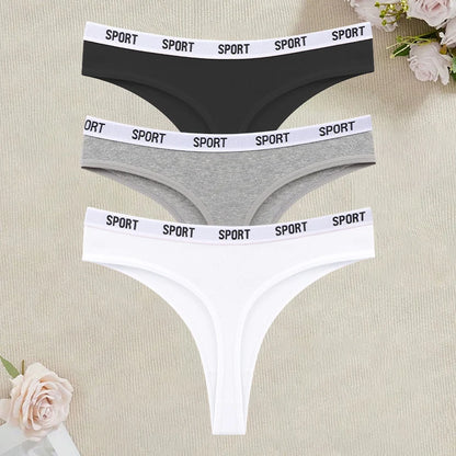 3Pcs/Set Seamless Cotton Panties For Women Soft Letter Embroidered G-strings Underwear S-XL Female Breathable Sexy Lingerie 2026