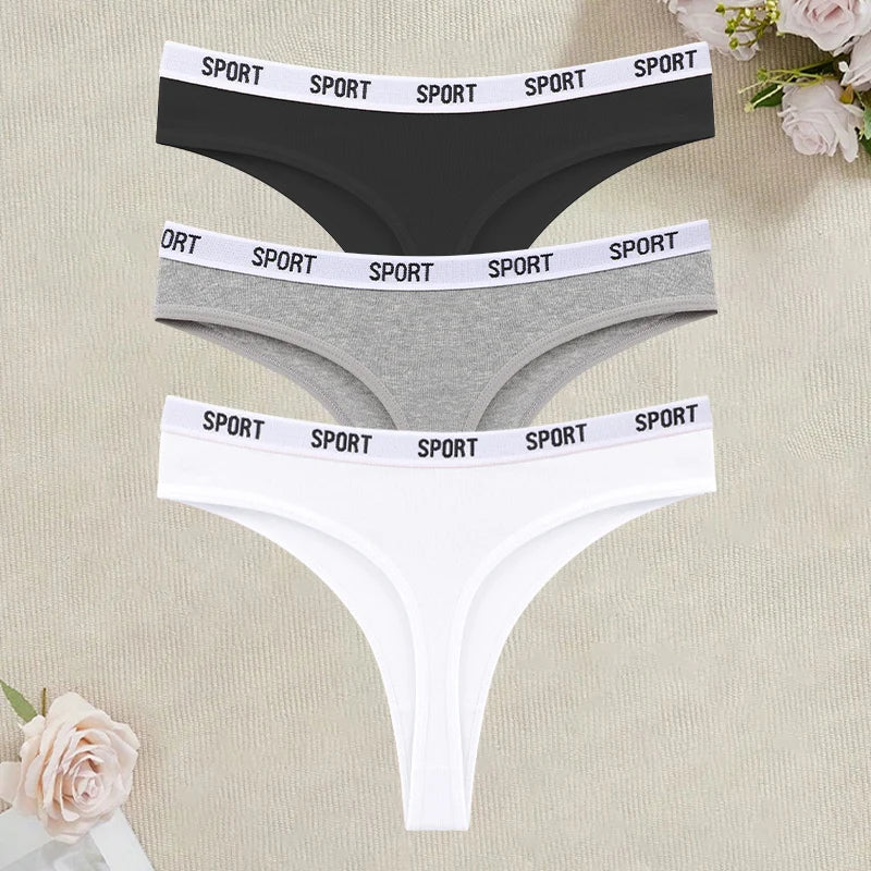 3Pcs/Set Seamless Cotton Panties For Women Soft Letter Embroidered G-strings Underwear S-XL Female Breathable Sexy Lingerie 2026