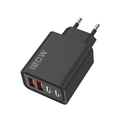 4-port USB-laddare med PD/QC3.0 – EU, US, UK och kabelvarianter