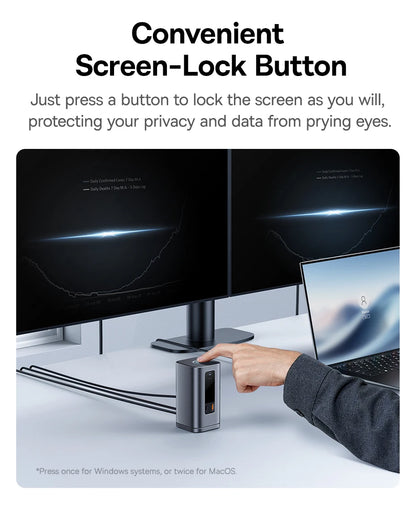 Baseus 11/12-i-1 USB-C-docka med flera skärmutgångar och PD
