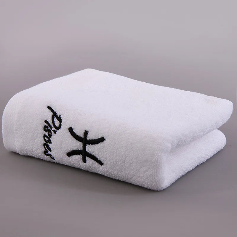 12 Constellation Letters Towel Embroidery Cotton Absorbent Quick Dry Lovers Gift Thickened Sport Soft fashion Face Towel 35x75cm