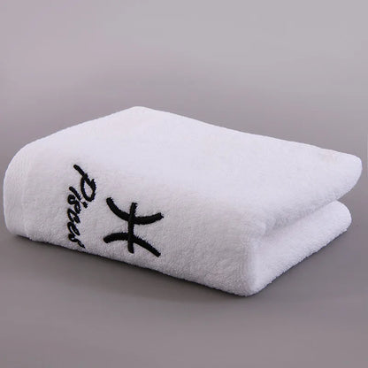 12 Constellation Letters Towel Embroidery Cotton Absorbent Quick Dry Lovers Gift Thickened Sport Soft fashion Face Towel 35x75cm