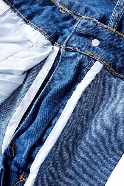Flare Pants Jeans for Women Vintage Denims Stretch Mid Waist Washed Distressed Pockets Boot Cut 2025 Streetwear Skinny Trousers