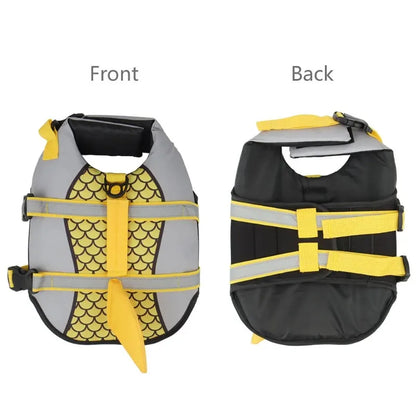 Shark Dog Life Jacket Enhanced Buoyancy Small Dogs Swimming Clothes Safety Vest with Handle for Medium Large Dog Surfing Costume