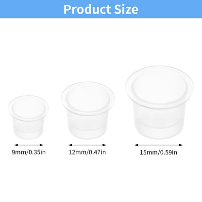 100Pcs Tattoo Ink Caps Disposable Plastic Cups Body Art Tattoo Pigment Cups Container Holder Stand Makeup Tattoo Supplies L/M/S