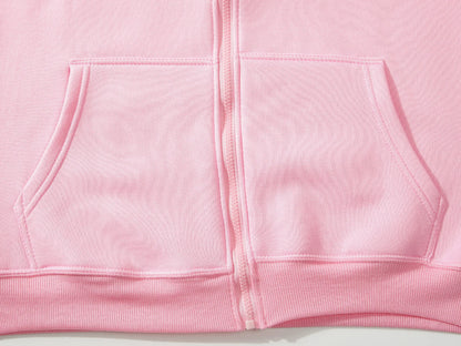 2025New Trendy Sweatshirt Coat Front Pockets Warm Zipper Lamb Wool Jacket Men and Woman Autumn Winter Pure Color Cardigan Hoodie