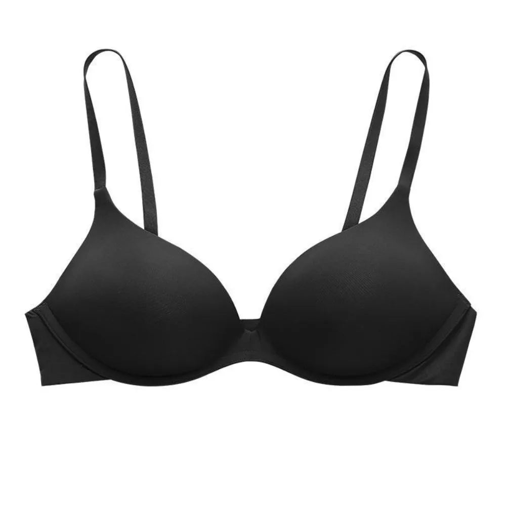 Solid Color Adjustable Push Up Bra Anti-sagging Shockproof Seamless Underwear Lingerie Wireless Deep V Bra Women