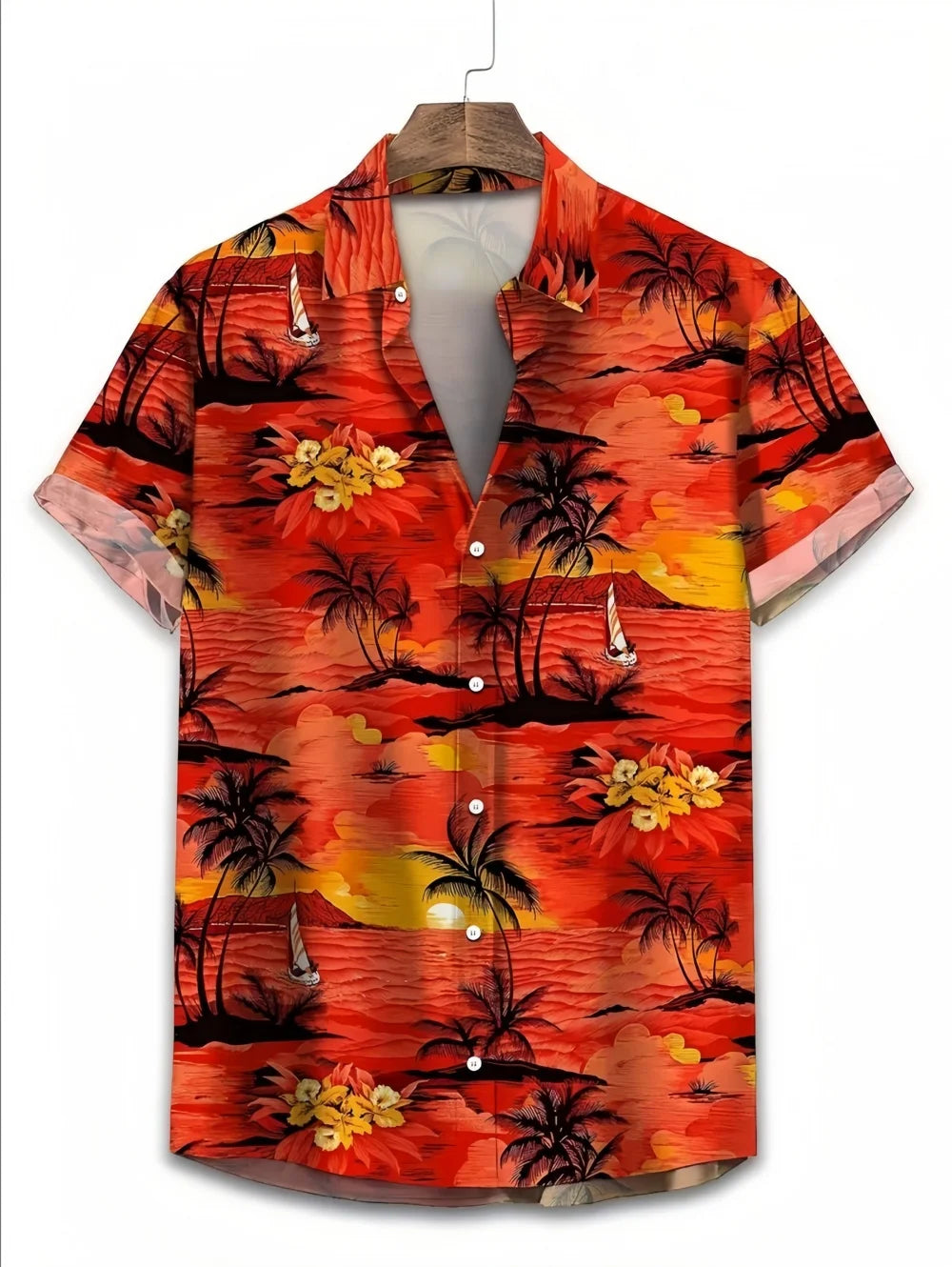 New Men's 3D Printed Hawaiian Shirt Loose Short-Sleeved Family Wear Parents and Children Shirts Beach Vacation Kids's Clothing