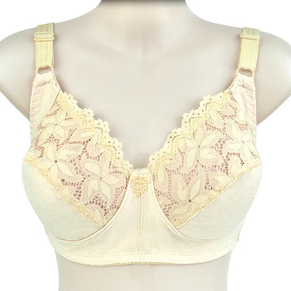 Sexy Lace Bra For Women Wire Free Bras Cotton Comfortable Underwear Soft Lingerie Push Up Big Size  46DC