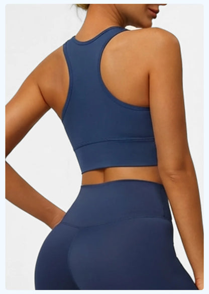 Dam Sport-BH Yoga Linne – Halterneck Inbyggda Kuddar Högintensiv StötDämpning Tennis, 5 Färger S–XXL