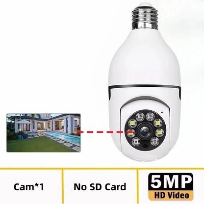 8MP WiFi IP Camera E27 Bulb Cam Wireless Baby Monitor Pet Cameras 5MP SmartLife Indoor AI Tracking Security Video Surveillance