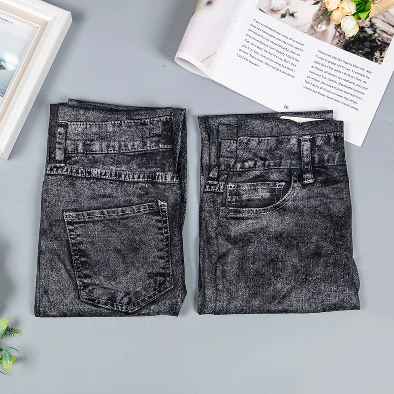 Women Leggings Denim Jeans Pants With Pocket Slim Leggings Women Fitness Blue Black Leggins