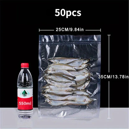 Vakuumpåsar 50-pack – Lufttäta påsar för Mat, Kött & Grönsaker