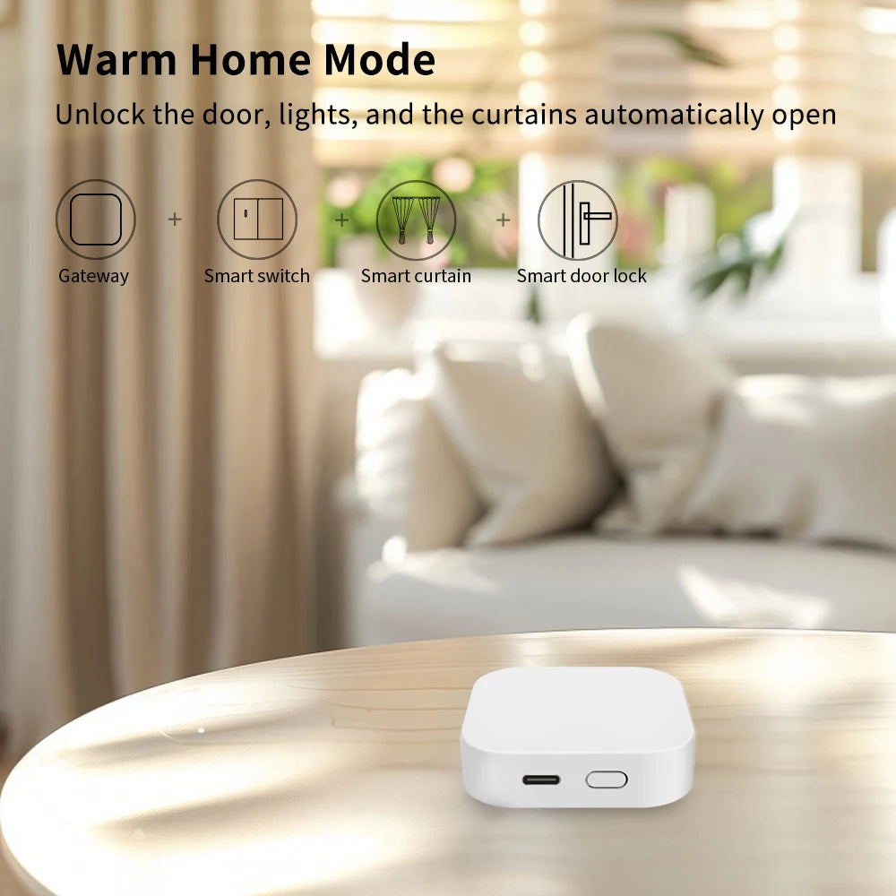 Lincukoo Tuya Zigbee/Bluetooth Gateway Smart Wireless Hub Gateway Connect 128 Zigbee Devices Multi-mode Gateway Home SmartLife