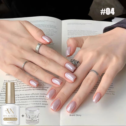 MAINEL 1-12Pcs Fashion Nude Shiny Soak Off UV Gel Nail Gel Polish Cosmetics Nail Art Nails Gel Polish Tips Nail Varnish